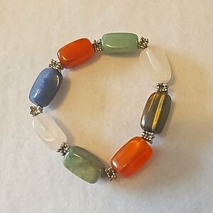 Hand Picked Natural Stone Stretch Bracelet.